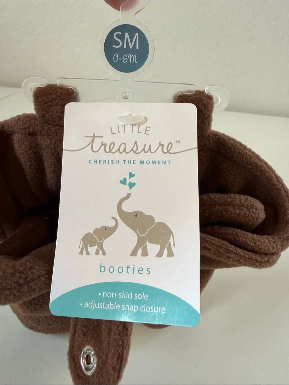 NWT Brown Fleece Baby Booties 0-6 months